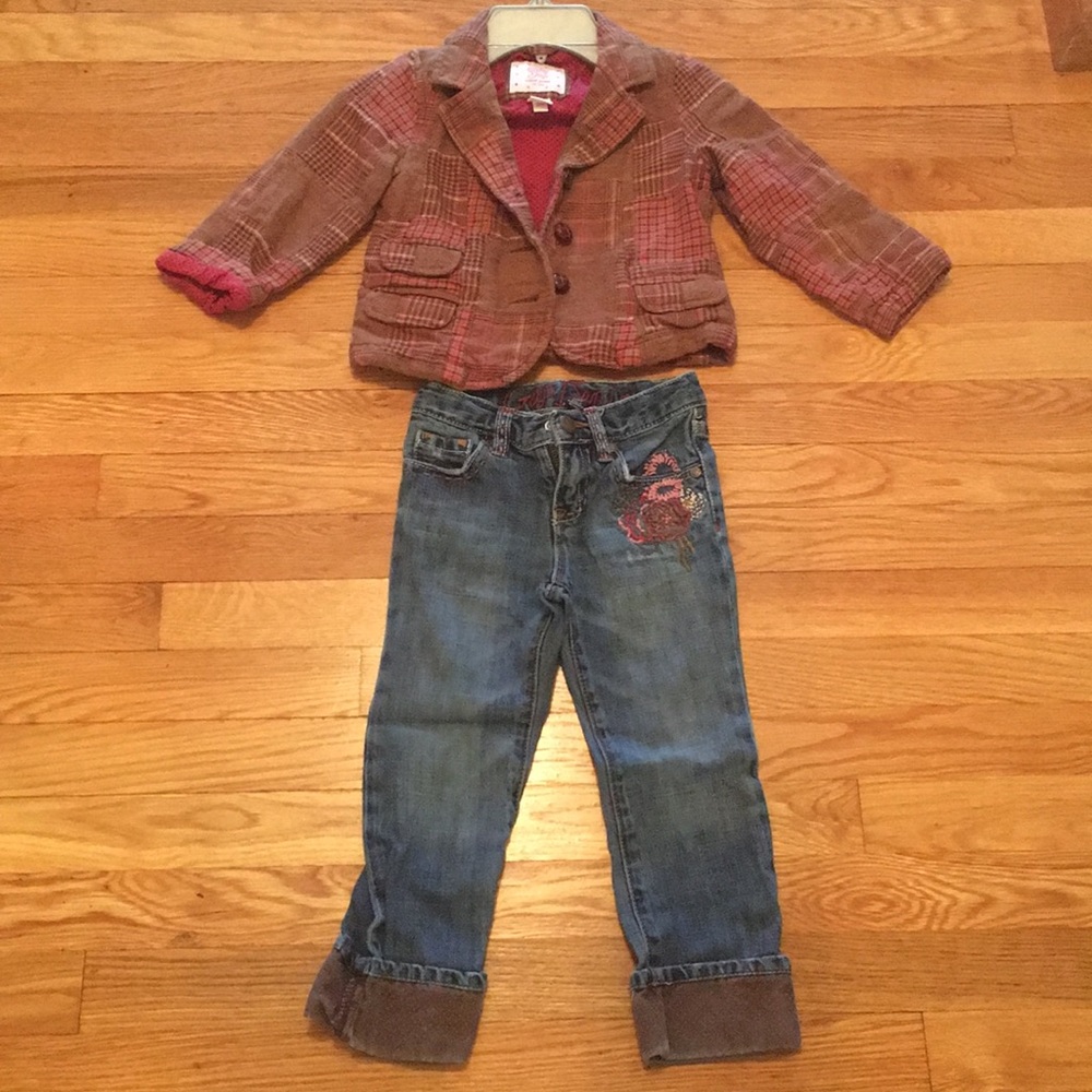 Girls Baby Gap blazer with blouse and jeans set